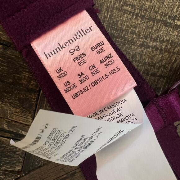 *NWOT Hunkemoller Tracey Padded Longline Underwired Bra Purple – 36DD - Picture 6 of 6